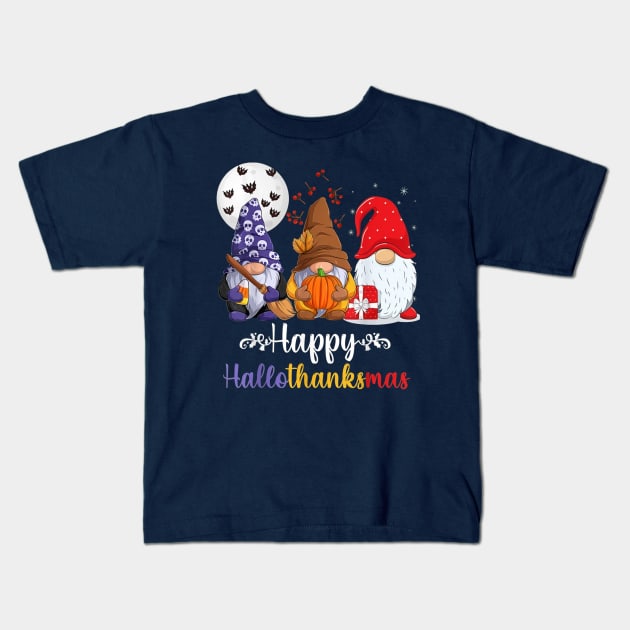 Gnome - Happy Hallothanksmas Kids T-Shirt by Distefano